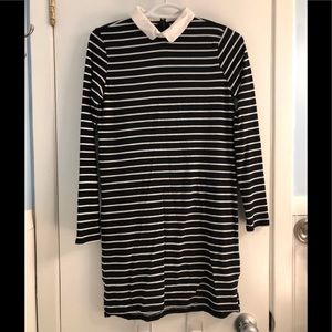 Slim fit navy zip up dress